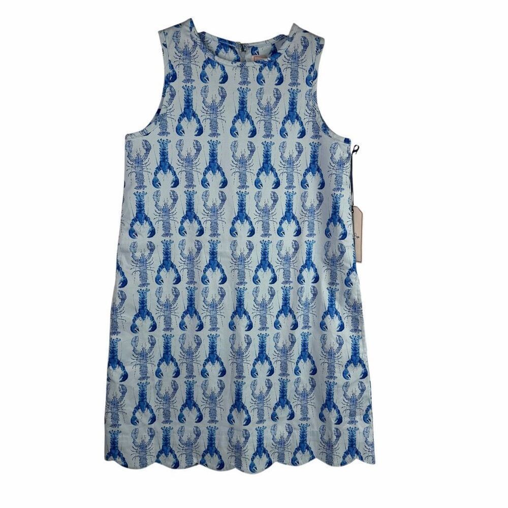 Classic Prep Piper Scallop Shift Dress Gingham Lobster size 12